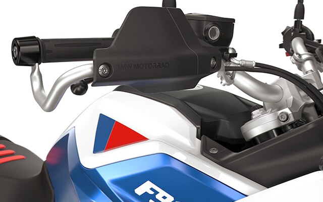 Enduro hand protector including metal brackets for the F 900 GS in the GS Trophy version