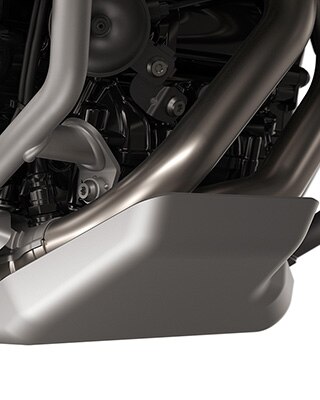 The standard aluminium underride guard of the F 900 GS Adventure by BMW Motorrad