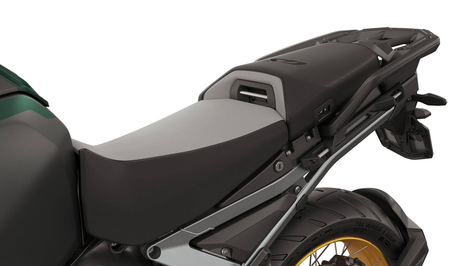 Comfort rider's seat and comfort passenger seat including seat heating