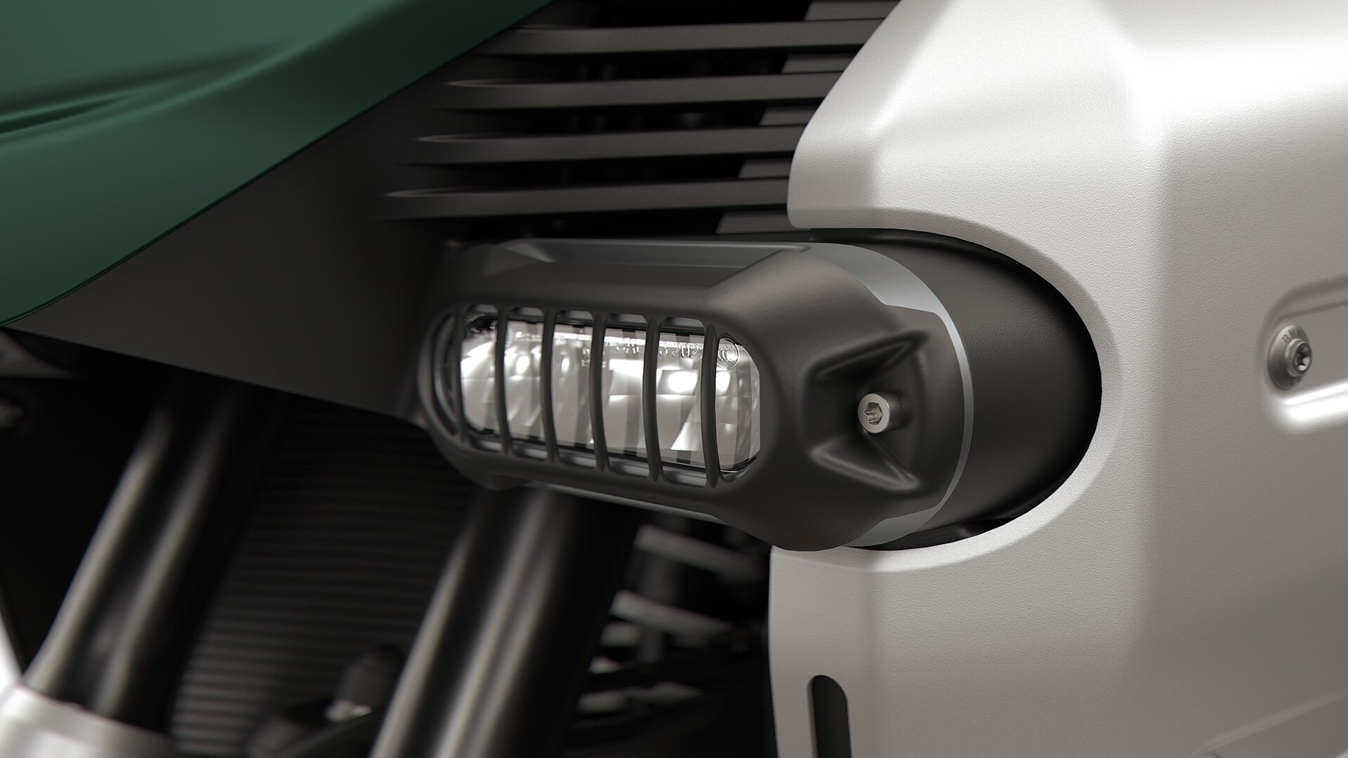 Grille cover on the additional headlights