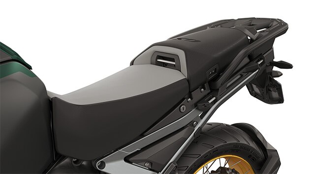 Comfort rider's seat and comfort passenger seat including seat heating