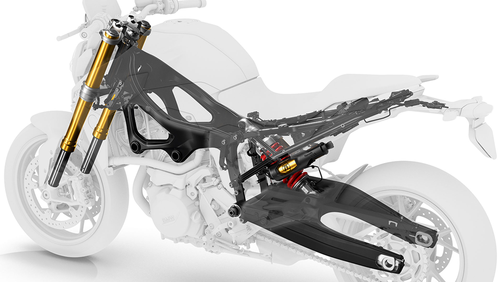 We see the chassis of the F 900 R.