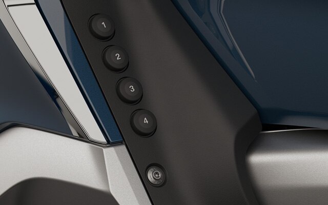 Focus on the four numbered Favourites buttons.