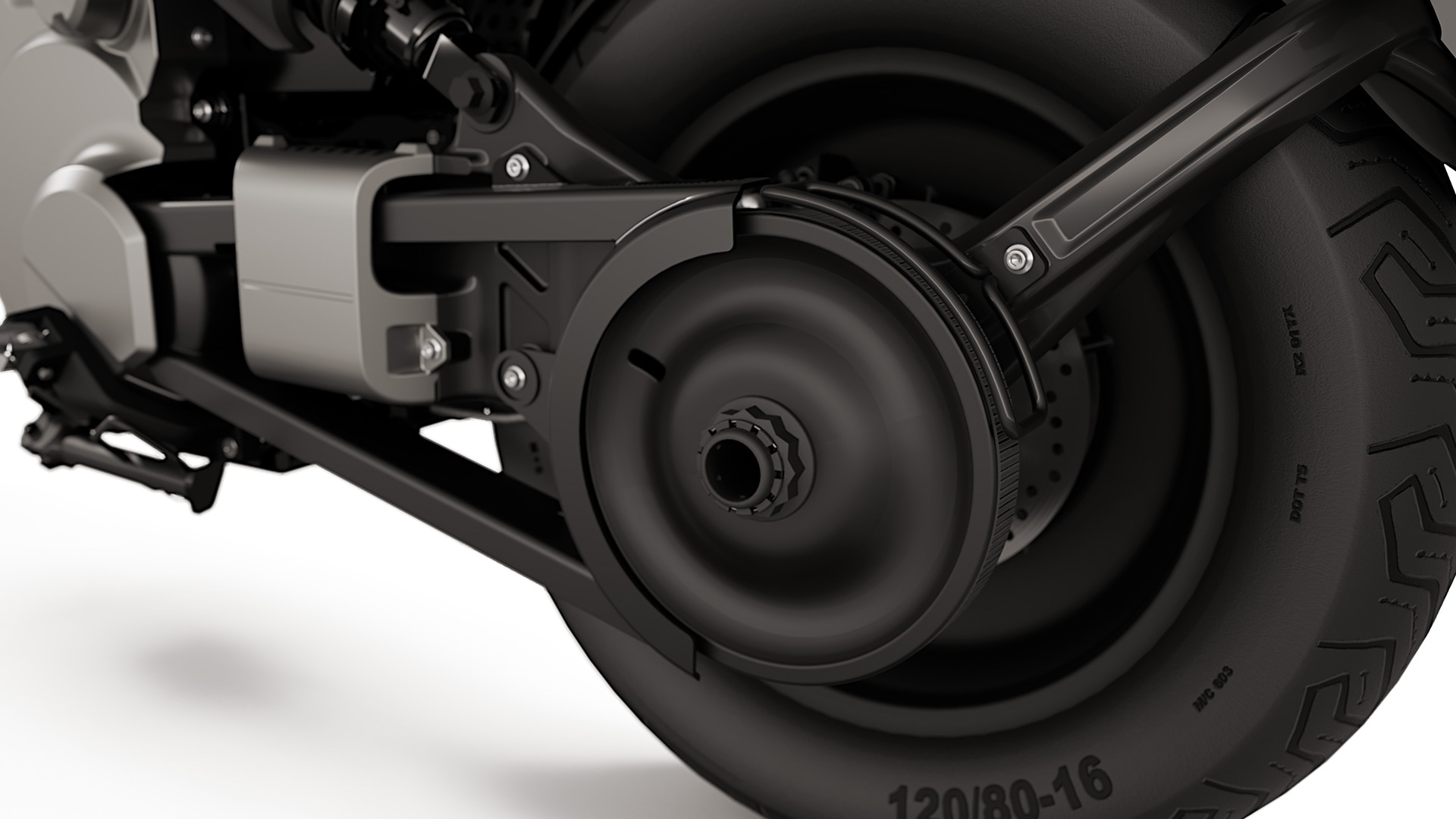 The rear wheel swinging arm of the eParkourer CE 02 from BMW Motorrad
